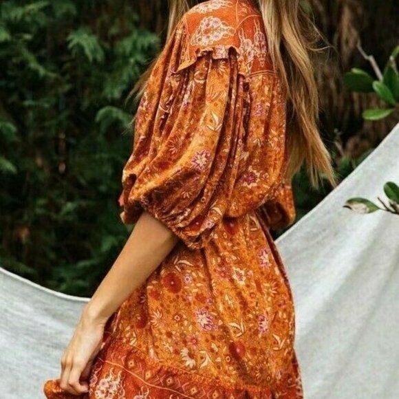 New Boho Floral Print Cotton Tunic/ Dress - Picture 7 of 7